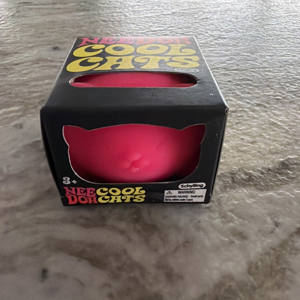NeeDoh Cool Cats Squishy Stress Toy Pink Schylling Nee Doh IN HAND